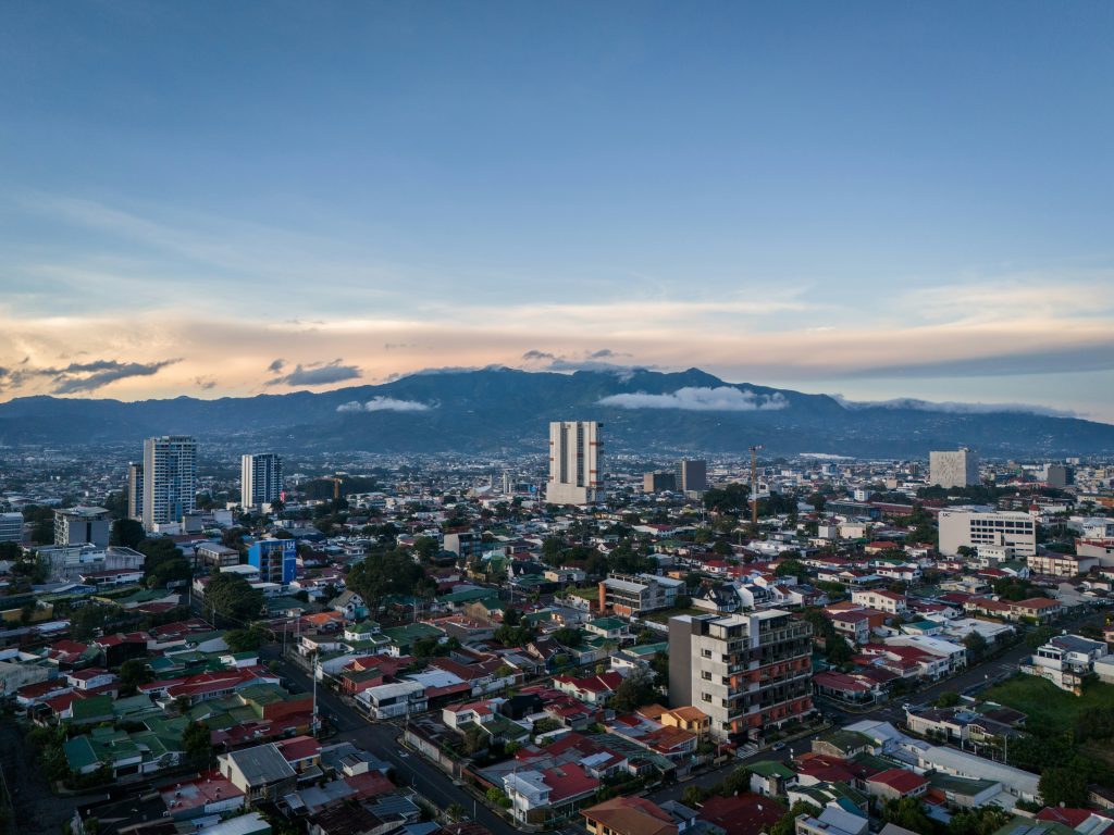 Aerial views of San José, Costa Rica.