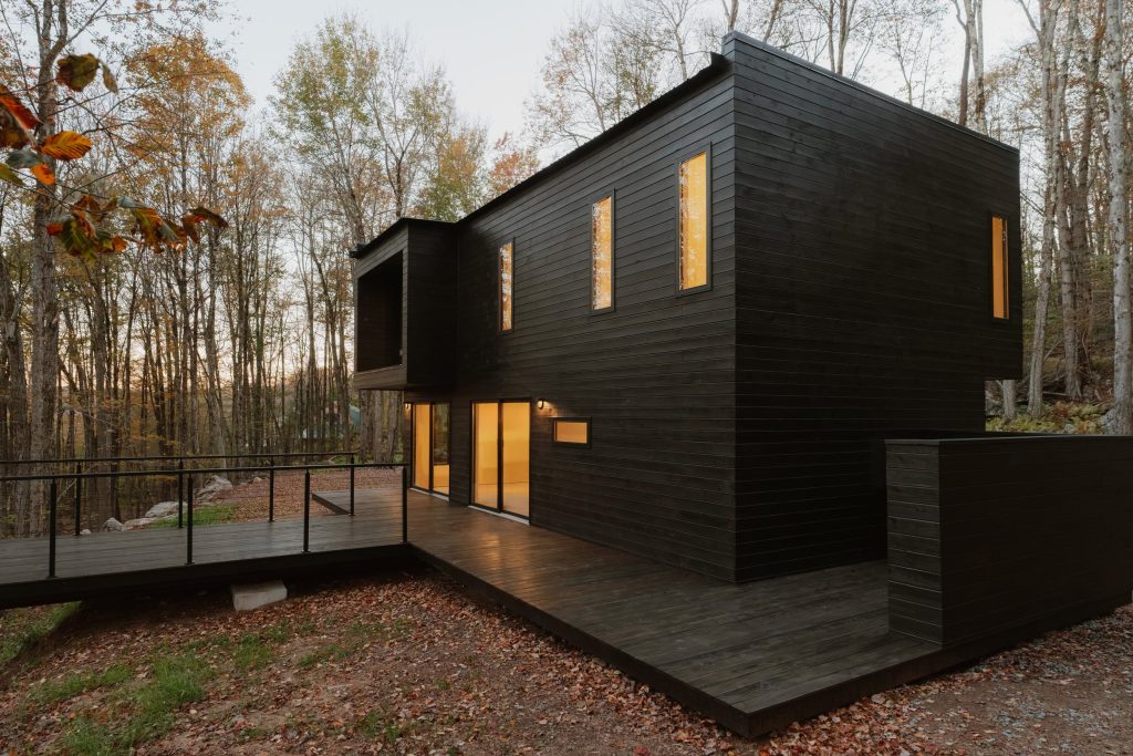 Angled exterior view of Forest Edge House.